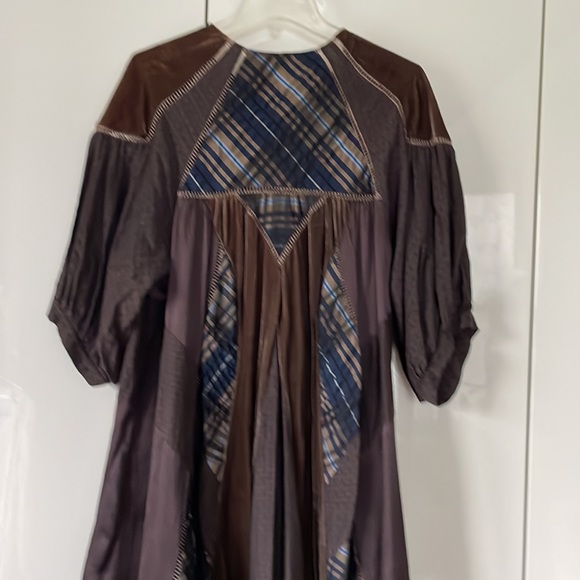 BCBGMAXAZRIA Multi colored Dress in Brown/Gold/Blue Size-Small/fits M/L NWT - Picture 12 of 13